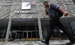 (FILE) A man walks past the Petrobras building in Rio de Janeiro