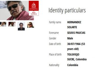 Interpol emitió alerta roja contra ex jefe de las FARC, Jesús Santrich