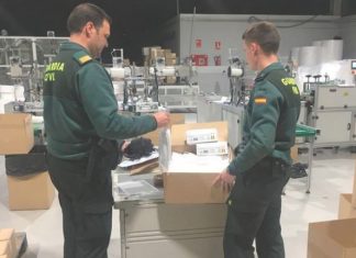 Intervienen 150 mil mascarillas en una fábrica de España
