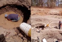 Habitantes del sur de Aragua buscan agua debajo de la tierra por extrema escasez