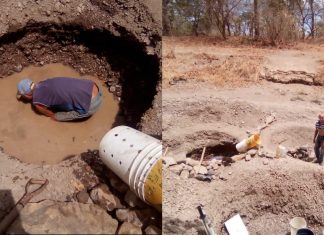 Habitantes del sur de Aragua buscan agua debajo de la tierra por extrema escasez