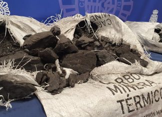 España y Portugal incautan 862 kg de cocaína oculta en carbón vegetal procedente de Latinoamérica