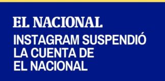 Instagram mantiene suspendida la cuenta de El Nacional
